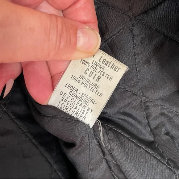 Vintage Nice London Studded black leather motorcycle jacket moto coat M - Picture 10 of 16